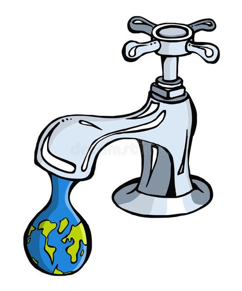 Energy Conservation Poster, Sharing The Planet, Drop Illustration, Save Water Drawing, Leaking Faucet, Save Water Poster, Environment Projects, Biology Projects, Earth Planet