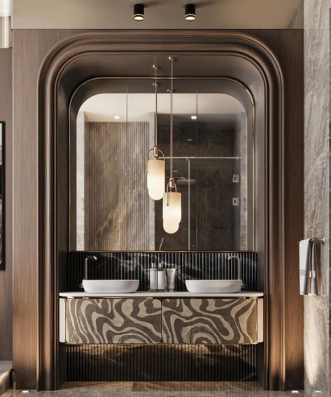 Covet House | Inspirations and Ideas Villa Bathroom Design, Luxury Toilet Design, Japanese Style Bathroom, Lavabo Design, Luxury Toilet, Wc Design, Covet House, Washroom Design, Powder Room Design