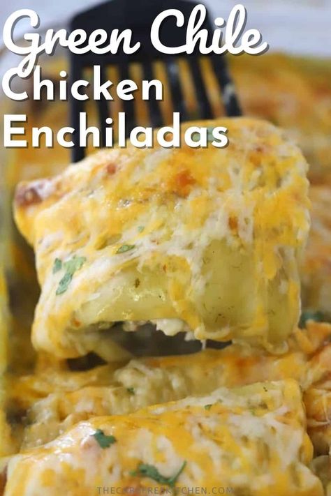 Recipes With Green Enchilada Sauce, Green Chili Chicken Enchiladas, Chicken Cream Cheese, Green Chicken Enchiladas, Easy Chicken Enchilada Recipe, Green Chile Chicken Enchiladas, Green Chilis, Green Chile Chicken, Chicken Enchiladas Easy