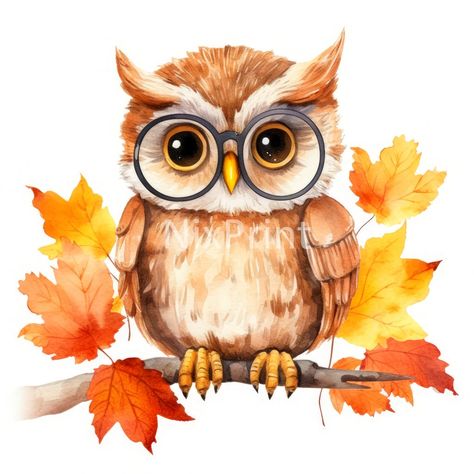 "16 Owl Clipart Images, Immerse in the autumn atmosphere with this Cute Owl Fall Foliage clipart. Depicting a lovable owl amidst vibrant fall foliage, these raw JPG images bring a burst of color and charm to your projects, suitable for children's books, themed decorations, or fall designs. Where can you use our clipart? Here are a few ideas you can use for our clipart 1        Websites: Clipart can be used in website design to add visual interest and to break up blocks of text. 2        T-shirts: Clipart can be used in designing T-shirts to make them more attractive and visually interesting. 3        Stationery: Digital Stickers Clipart can be used in stationery to make it more personalized and visually appealing. 4        Social media: Clipart can be used in social media posts to make the Fall Clipart Autumn Clip Art, Cute Owl Painting, Animated Paintings, Pumpkin Owl, Owl Clipart, Designer Wall Art, Fall Owl, Fall Clip Art, Autumn Clipart