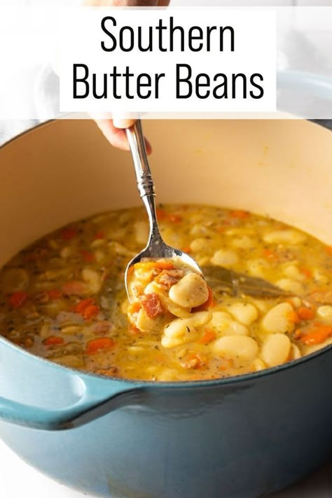 Butter Beans And Corn Recipe, Southern Style Butter Beans, Recipes For Butter Beans, Lima Beans And Bacon, Lima Beans With Bacon, Lima Bean Dinner, Southern Style Lima Beans, Lima Beans And Shrimp Recipe, How To Cook Butter Beans