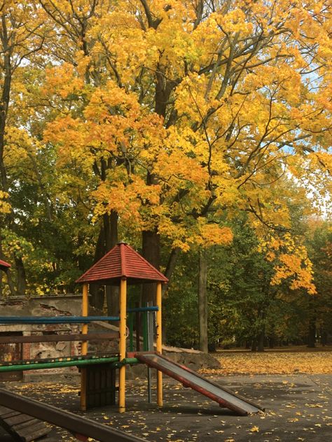 Childhood Camping Aesthetic, Yellow Nostalgia Aesthetic, Nostalgia Vibes Aesthetic, Old Park Aesthetic, Spring Nostalgia Aesthetic, Playgrounds Aesthetic, Old Playground Aesthetic, Fall Nostalgia Aesthetic, Play Ground Aesthetic