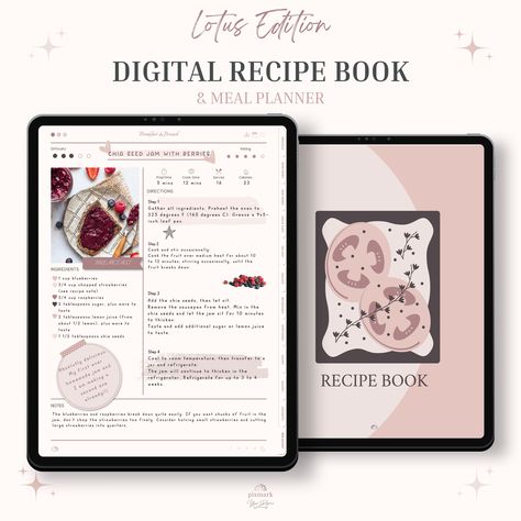 Free Digital Planner Templates Digital Recipe Book Template Free, One Note Planner Template Free, Free Digital Recipe Book, Goodnotes Recipe Book, Recipe Templates Free, One Note Planner, Recipes Notebook, Recipe Book Covers, Note Planner