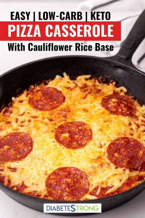 Cauliflower Rice Pizza, Keto Pizza Casserole, Pizza Casserole Recipe, Iron Skillet Recipes, Classic Pizza, Boiled Egg Diet Plan, Pizza Casserole, Keto Pizza, Cast Iron Skillet Recipes