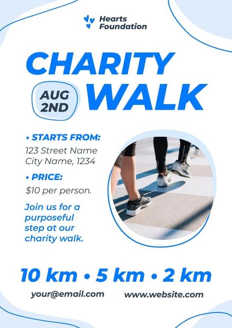 Hand-drawn Charity Walk Poster Charity Marketing, Charity Run, Editing Tool, Marketing Poster, Design Posters, Brand Kit, Street Names, Home Poster, Editing Tools