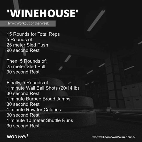 15 Rounds for Total Reps; 5 Rounds of:; 25 meter Sled Push; 90 second Rest; Then, 5 Rounds of:; 25 meter Sled Pull; 90 second Rest; Finally, 5 Rounds of:; 1 minute Wall Ball Shots (20/14 lb); 30 second Rest; 1 minute Burpee Broad Jumps; 30 second Rest; 1 minute Row for Calories; 30 second Rest; 1 minute 10 meter Shuttle Runs; 30 second Rest Sled Push, Fitness Event, Background Story, Conditioning Workouts, Wall Balls, Fitness Competition, Popular Workouts, Crossfit Workouts, Demo Video