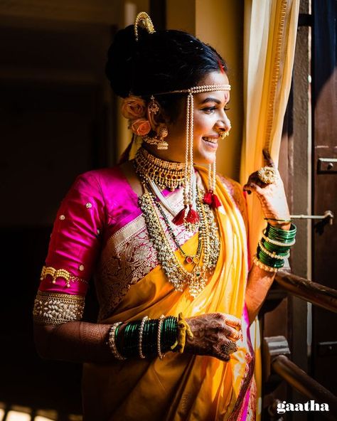 Marathi Superstars Mitali & Siddharth Tie The Knot In A Dreamy Ceremony Mitali Mayekar, Marathi Bride, Marathi Wedding, Indian Wedding Poses, Bridal Photography Poses, Couple Wedding Dress, Indian Bride Outfits, Indian Wedding Photography Poses, Indian Wedding Planning