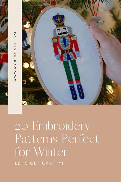 Nutcracker Embroidery Pattern Free, Nutcracker Embroidery Pattern, Nutcracker Embroidery, New Year Embroidery, Stumpwork Embroidery, Embroidery Artists, Winter Embroidery, Snow Theme, Holiday Embroidery