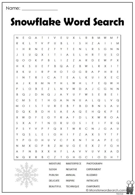 awesome Snowflake Word Search Music Word Search, Science Word Search, Fall Word Search, Winter Word Search, Apple Word, Team Word, Library Signage, Beach Words, Free Printable Word Searches