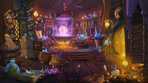 Fantasy Environment Concept Art, Witch Room, Fantasy Shop, Bg Design, Fantasy Rooms, Heroic Fantasy, Location Inspiration, Fantasy House, Fantasy Castle