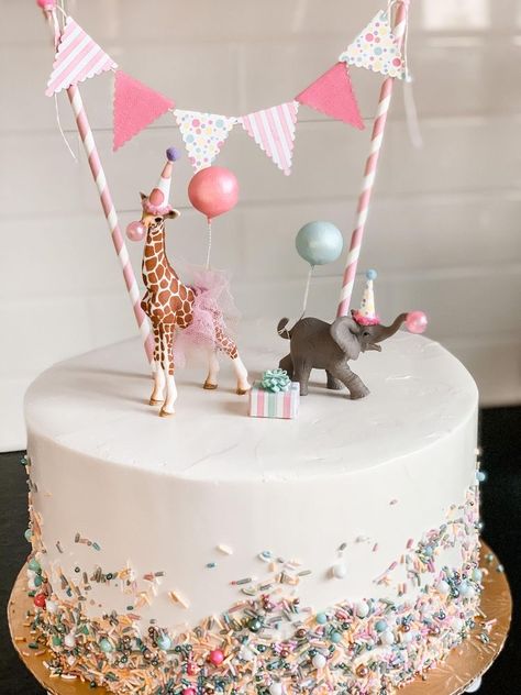 Party Animal Birthday, 2nd Birthday Party For Girl, Animal Birthday Cakes, Wild Birthday Party, Second Birthday Ideas, 2 Birthday Cake, 1st Birthday Cakes, 2nd Birthday Party Themes, Baby Birthday Cakes