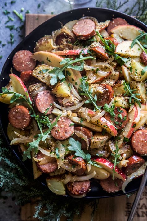 Sausage and Apple Hash with Whole Grain Mustard Savory Apple Recipes, Recipe Using Apples, Family Dinner Night, Chicken Apple Sausage, Apple Sausage, Hash Recipe, Roasted Apples, Sausage Potatoes, Comfort Food Recipes Dinners