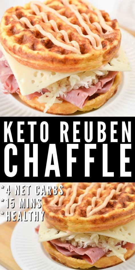 Keto Reuben Sandwich, Low Carb Reuben, Chaffle Sandwich, Keto Reuben, Mini Crockpot Recipes, Low Sugar Diet Recipes, Keto Chaffles, Keto Burger, Waffle Maker Recipes