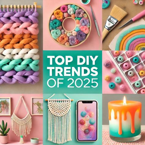 Spring 2025 Craft Trends, Craft Trends 2025, 2025 Craft Trends, Trending Crafts For 2025, Diy Arts And Crafts For Adults, Trendy Crafts, Tiktok Crafts, Trending Diy, Mosaic Tile Mirror