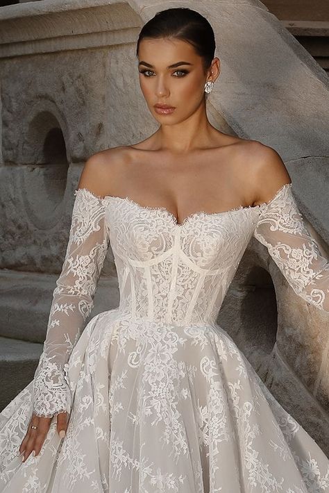 Steven Khalil Wedding Dress, Wedding Dress Off Shoulder, Steven Khalil, Off Shoulder Ball Gown, Wedding Options, Dress Off Shoulder, Mandalay, Bespoke Wedding, Lace Wedding Dress