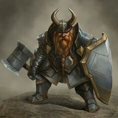 Dwarf Shield and Warhammer Arte Robot, Fantasy Races, Dungeons And Dragons Characters, Fantasy Armor, Fantasy Warrior, Arte Fantasy, Fantasy Rpg, Medieval Fantasy, Dnd Characters