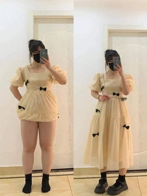 Korean Big Size Fashion, Plus Size Korean Outfits, Chubby Fashion Outfits Korean, Smart Dress Code, Chubby Girl Outfits, Petite Fashion Outfits, Chubby Style, Apple Shape Outfits, Curvy Casual Outfits