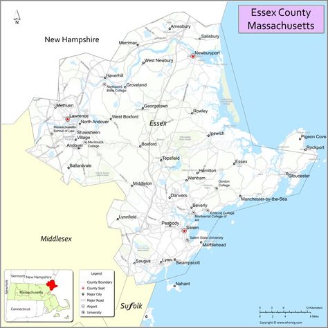 Map of Essex County, Massachusetts showing cities, highways & important places. Check Where is Essex County Located, largest cities, population, areas, and travel info at Whereig.com. Ancestry Map, Endicott College, Boston Map, Massachusetts Map, Essex County, County Map, Printable Maps, Country Maps, Travel Info