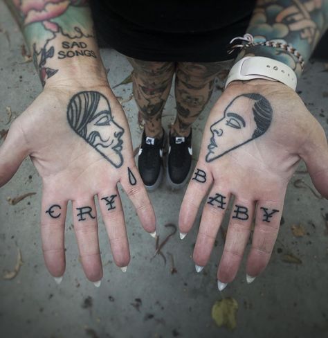 190+ Cool Knuckle Tattoos Ideas in 2022 - TattoosBoyGirl Finger Letter Tattoos, Hand Palm Tattoos, Knuckles Tattoo, Tattoos Aesthetic, Knuckle Tattoos, Palm Tattoos, Black Girls With Tattoos, Healing Tattoo, Tattoo Font