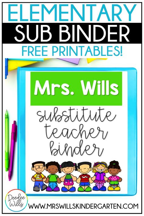 These sub binder free printable have everything you need for setting up your own sub folder! Take the stress out of preparing for a sub when you are sick or have to miss for professional development. Substitute Teacher Forms Free Printable, Substitute Teacher Binder Free, Sub Folders For Teachers, Teacher Binder Printables Free, Free Teacher Binder, Binder Covers Free, Substitute Teacher Binder, Substitute Folder, Substitute Teacher Plans