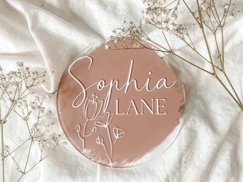 Newborn Announcement Sign, Hospital Name Sign, Birth Name Sign, Hospital Name Announcement, Girl Name Signs For Nursery, Acrylic Baby Name Sign, Name Announcement Sign, Baby Name Signs For Hospital, Baby Name Announcement Ideas