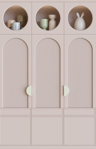 Kids Cupboard Design, Wallpaper Cupboard, Kids Room Wardrobe Design, Room Wardrobe Design, Baby Cupboard, Arch Cabinet, Kids Cabinet, Glass Closet, Painted Wardrobe