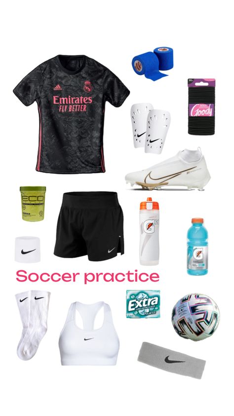 Cute Outfits For Soccer Games, Aesthetic Soccer Outfits, Soccer Style Women, Soccer Necessities, Soccer Training Outfits, Soccer Outfits For Practice, Soccer Practice Outfits, Soccer Drip, Soccer Supplies