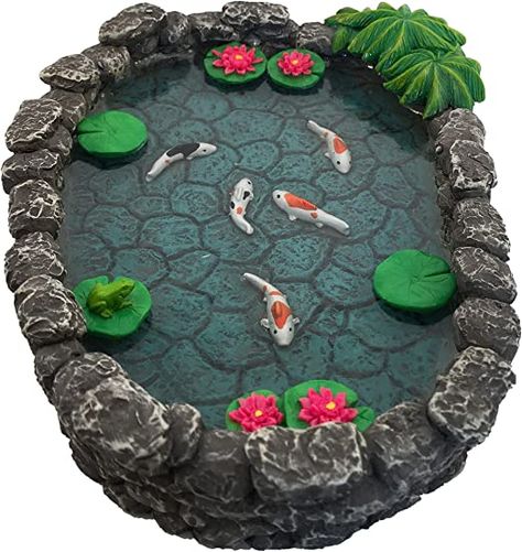 Coy Pond Ideas, Coy Pond, Miniature Koi Pond, Homemade Water Fountains, Kolam Air, Gnomes Garden, Mini Zen Garden, Courtyard Landscaping, Outdoor Gazebo