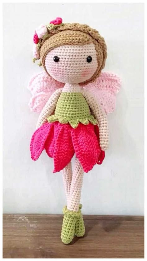 Crocheted Fairy Pattern Free, Crochet Fairy Doll Free Pattern Amigurumi, Fairy Amigurumi Pattern Free, Fairy Doll Crochet Pattern Free, Free Fairy Crochet Patterns, Fairy Doll Pattern, Crochet Fairy Amigurumi, Fairy Amigurumi, Crochet Princess Free Pattern