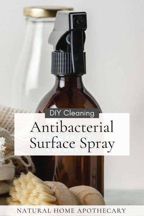 DIY Antibacterial Spray With Essential Oils - DIY Home Essential Oil Cleaning Spray, Easy Diy Bathroom, Clean Vibes, Diy Cleaning Spray, Natural Cleaning Supplies, Disinfectant Wipes, Natural Cleaning Solutions, Homemade Cleaning Supplies, Natural Disinfectant