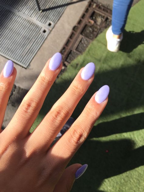 Short Almond Acrylic Nails Lavender, Short Solid Color Dip Nails, Lavender Nails Dip Powder, Lilac Sns Nails, Lavender Round Nails, Short Oval Purple Nails, Dip Purple Nails, Summer Nail Inspo Dip Powder, Sns Purple Nails