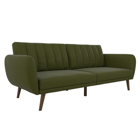 Novogratz Brittany Linen Convertible Sofa Futon, Green Room Futon, Living Room Futon, Apartment Furnishing, Green Sofa Living, Sofa Futon, Sofa Bed Wooden, Green Couch, Sofa For Living Room, Sleeper Sofas