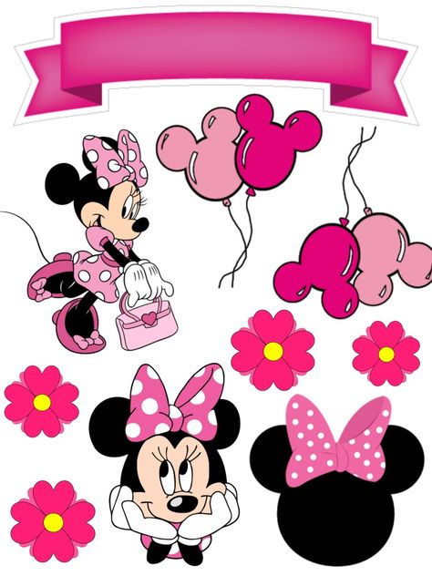 Topper Minnie Mouse Pink, Topper Mini Mouse, Bolo Minnie, Mini Mouse, My Little Pony, Minnie Mouse, Disney