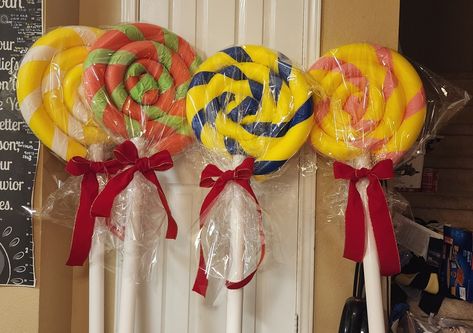 #!$@:! Frigging Pool Noodle Lollipop Decorations Lollipop Decorations, Candy Background, Foam Noodles, The Nutcracker Ballet, Pool Noodle, Nutcracker Ballet, Pool Noodles, The Nutcracker, Packing Tape