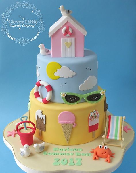 Seaside Birthday Cake, Summer Holiday Cake, Beach Birthday Cake, Pool Party Cakes, Pool Cake, Beach Themed Cakes, Summer Ball, Special Event Cakes, Beach Cakes