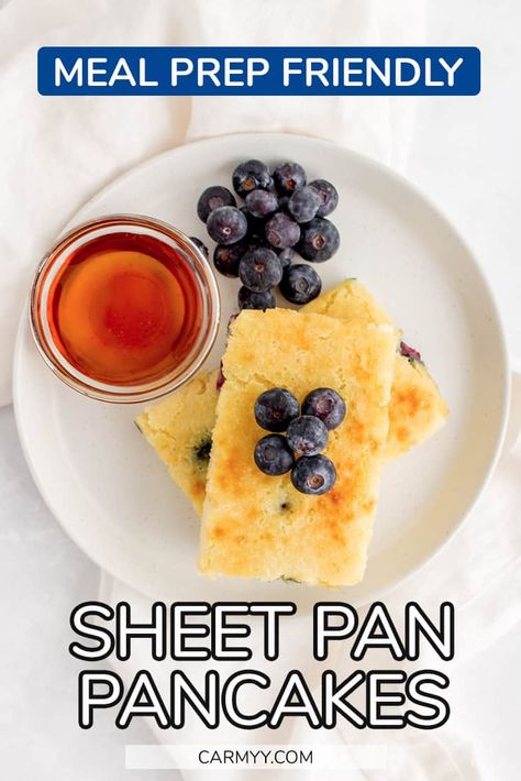 Easiest way to cook breakfast for a crowd or as a breakfast meal prep, these Sheet Pan Pancakes are easily baked in the oven will definitely make mornings more delicious! Pancakes Meal Prep, Breakfast To Feed A Crowd, Breakfast Meal Prep Recipes, Prep Lunch Ideas, Meal Prep Lunch Ideas, Sheet Pan Pancakes, Pan Pancakes, Cook Breakfast, Easy To Make Breakfast