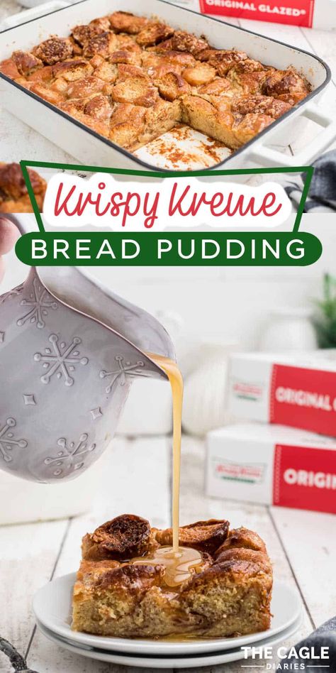 Bread Pudding Rum Sauce, Krispy Kreme Bread Pudding, Donut Bread Pudding, Best Bread Pudding Recipe, Breakfast Dessert Recipes, Vegetarian Recipes Dessert, Pumpkin Bread Pudding, Fluff Recipe, Making Bread