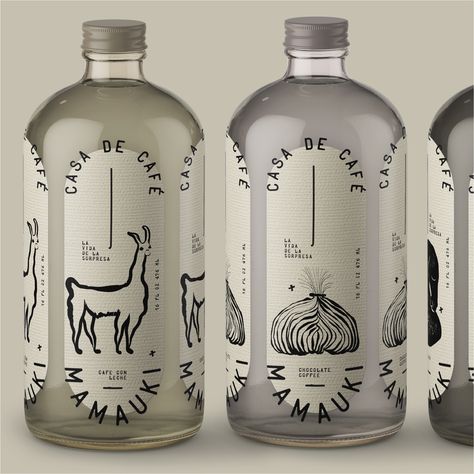 Cute Label Ideas, Package Illustration Design, Black White Packaging, Alcohol Package Design, Product Design Illustration, Trendy Packaging Design, Cute Label Design, Black And White Packaging Design, Natural Packaging Design