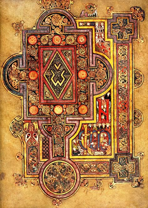 The Book Of Kells The Book Of Kells, Illustrated Manuscript, Gospel Of Luke, Book Of Kells, Ancient Books, Book Of Hours, Medieval Manuscript, Celtic Design, Illuminated Letters