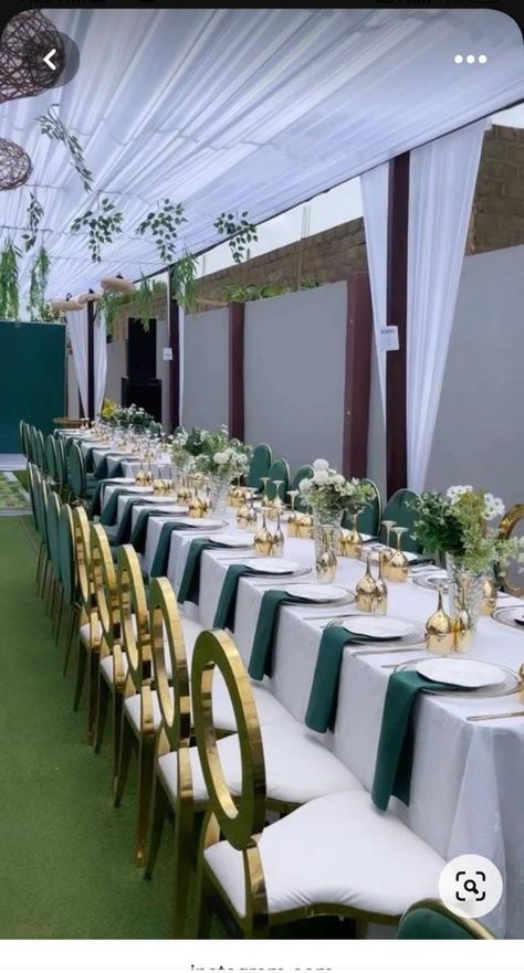 Wedding Decor Set Up, Diy Outdoor Reception, Royalty Themed Wedding Decor, Event Hall Decor Ideas, Green Theme Wedding Decor, Simple Elegant Wedding Decorations Reception Ideas, Event Setup Ideas, Simple Wedding Decorations Reception, Simple Wedding Decorations Outdoor