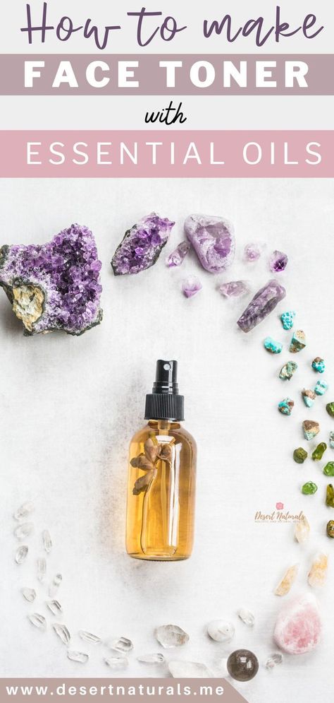 Essential Oil Facial Toner, Diy Face Toner For Sensitive Skin, Toner Essential Oil Recipe, Essential Oil Face Toner, Homemade Facial Toner, Diy Facial Toner Essential Oils, Essential Oils For Oily Skin, Diy Face Toner Witch Hazel, Diy Doterra Recipes