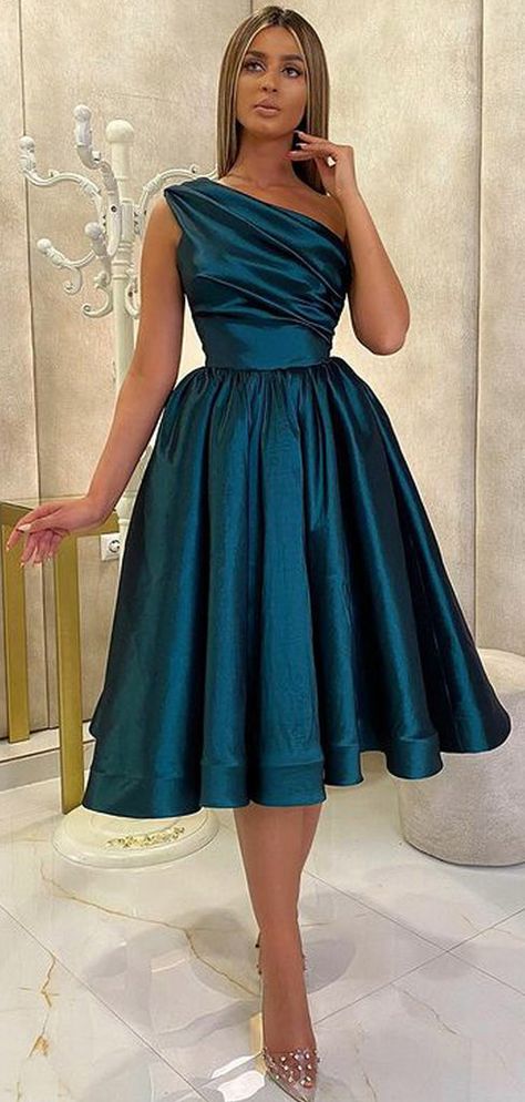 Popular One-shoulder A-line Homecoming Dresses,SF0037 – SofieBridal Formal Midi Dress Classy, Cocktail Dress Elegant, Outstanding Outfits, High Split Dress, Split Prom Dresses, Cheap Cocktail Dresses, Cocktail Dresses Online, A Line Cocktail Dress, Dinner Dress Classy