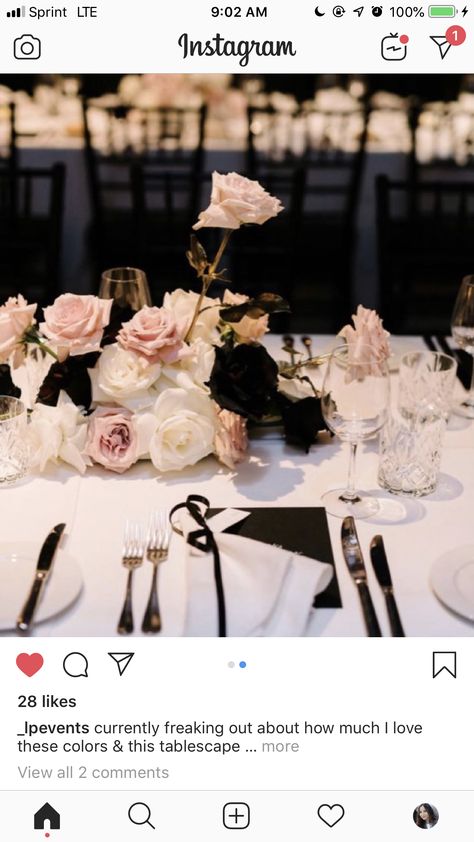 Blush Pink And Black Wedding, Pink Black Weddings, Long Table Wedding, Wedding Color Combos, Wedding Reception Inspiration, Wedding Theme Colors, Wedding Mood, Wedding Color, Blush Wedding