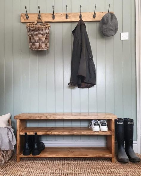 Bench For Hallway, Front Entrance Bench, Shoe Benches, Bench Shoe Rack, Shoe Bench Entryway, Timber Shelves, Shoe Rack Bench, Hallway Bench, Wooden Shoe Racks