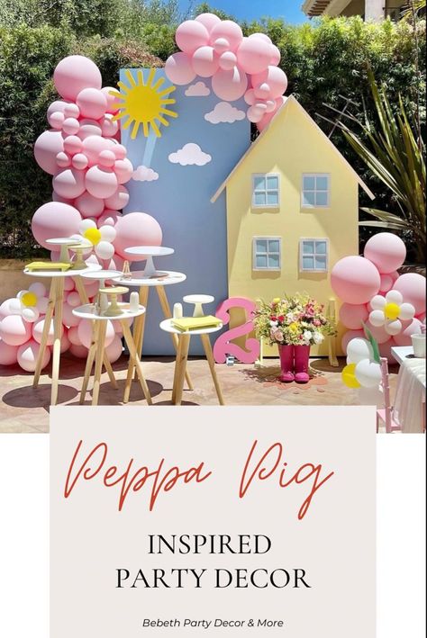 Peppa Pig Theme Birthday Decoration, Peppa Party Decoration, Peppa Birthday Party Decoration, Peppa Pig Birthday Decoration Ideas, Peppa Pig Bday Party, Peppa Pig Party Decor, Birthday Peppa Pig Ideas, Peppa Pig Table Decoration, Peppa Pig Pastel Party Ideas