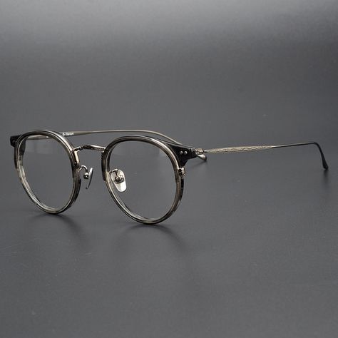 Titanium Transparent Round Glasses Frame Men Women Vintage Square Optical Eyeglasses Frames Myopia Prescription Frame Eyewear - Eyeglasses Frames - AliExpress Round Glasses Men, Mens Prescription Glasses, Men's Eyewear, Eyeglasses Men, Wooden Glasses, Mens Glasses Fashion, Sunglasses Store, Mens Glasses Frames, Round Glasses Frames