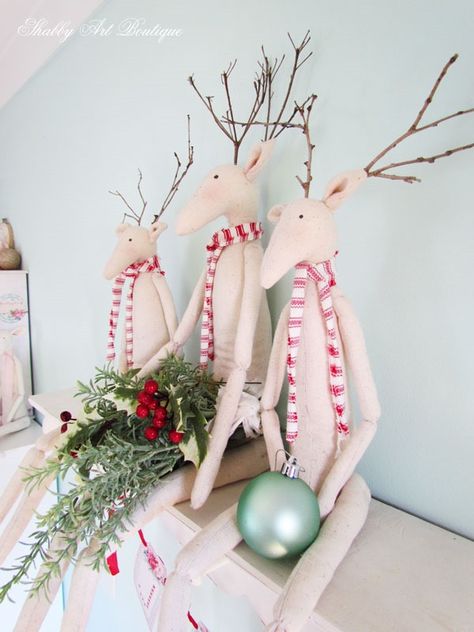 ‘Making Spirits Bright’…. in the Craft Room (Tour) Diy Christmas Reindeer, Shabby Art Boutique, Daughters Wedding, Wreath Project, Art Boutique, Making Spirits Bright, Tis The Season To Be Jolly, Christmas Dolls, Christmas Banners