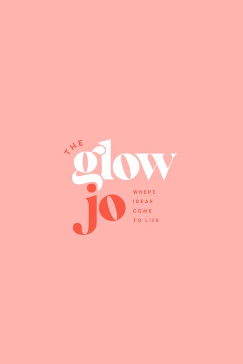 Creative and bold logo design for The GlowJo - podcast and online space for creatives and entrepreneurs. This logo is part of the brand design project done by Chloe Leonard Studio. In line with a vibrant and dynamic aesthetic this brand identity project features logos, brand marks, color palette, brand patters and typography suite. Click on the link above to discover more client projects. Podcast Logos Inspiration, Logo With Color, Local Brand Logo, Glow Logo Design Ideas, Creative Studio Logo Brand Identity, Two Word Logo Design, Podcast Logo Ideas Aesthetic, Podcast Color Palette, Creative Studio Logo Design