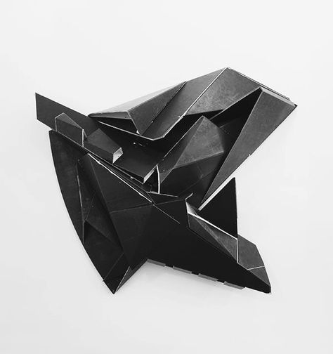 Florian Baudrexel Angular Sculpture, Florian Baudrexel, Angular Framework, Abstract Pencil Drawings, Plaster Sculpture, Cardboard Sculpture, Cardboard Art, Steel Sculpture, Creative Artwork