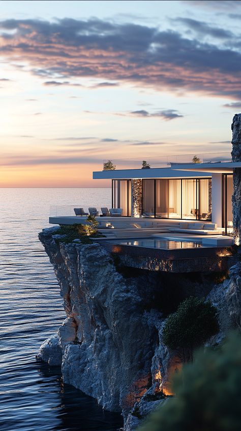 Photo of an extravagant seaside villa with stunning ocean vistas Tech Products, Mountain Homes, Smart Tech, Mountain Home, Coastal Living, Luxury Living, Live Life, The Mountain, The Sea